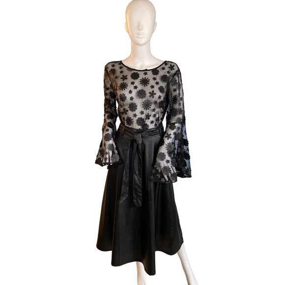 7th Avenue Design Studio NY&Co. Women's Black Sheer Top Size S - Picture 1 of 7